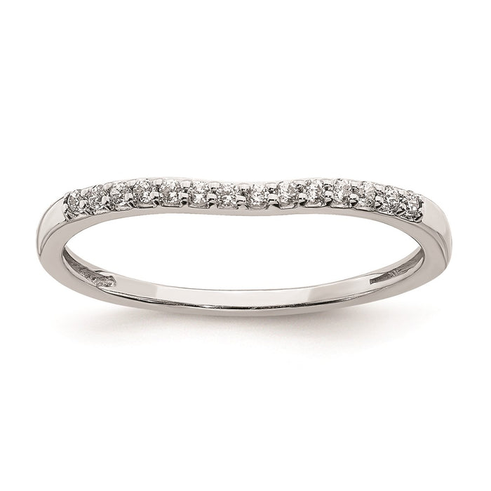 Buy Stylish 10K White Gold Wedding Band with 1/10 Carat Diamonds - Affordable Luxury-1