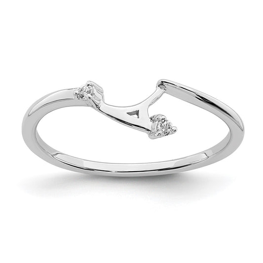 Exclusive 10K White Gold Diamond-Set Fitted Band - Affordable Luxury Ring