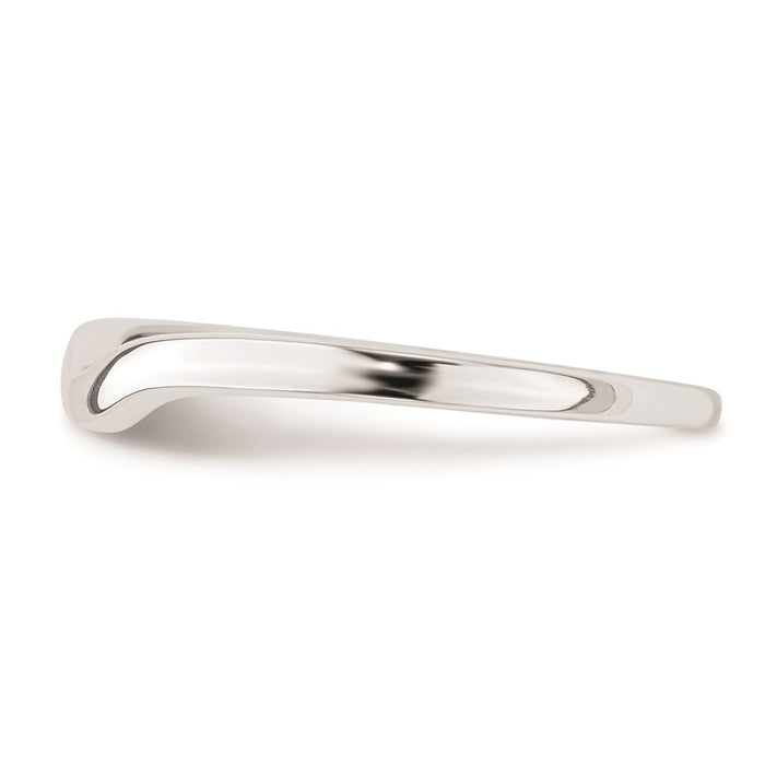 Buy Stylish 10K White Gold Curved Wedding Band - Affordable Elegance!-3