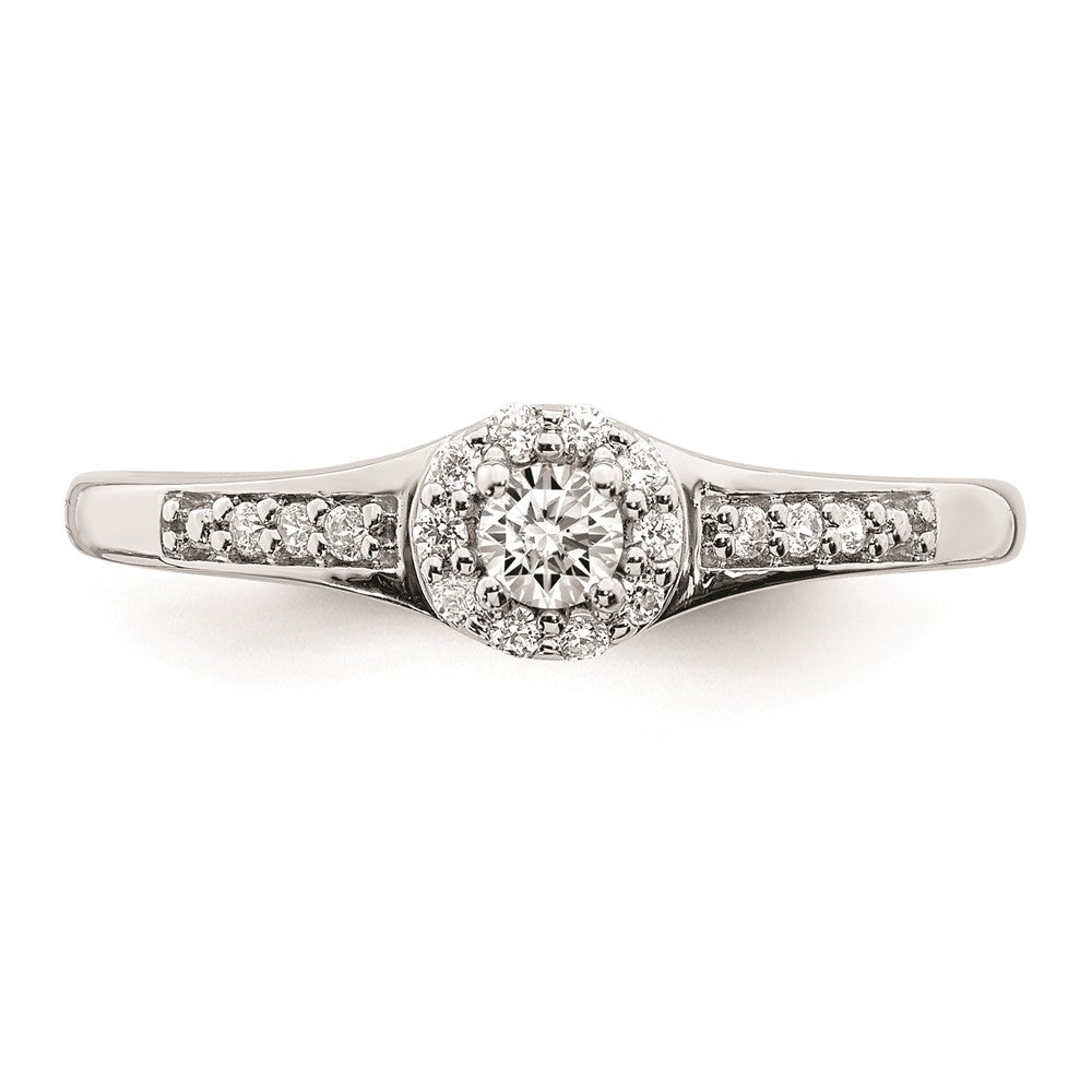 Buy Exclusive 10K White Gold Halo Cluster Engagement Ring | 1/5 Carat Diamond