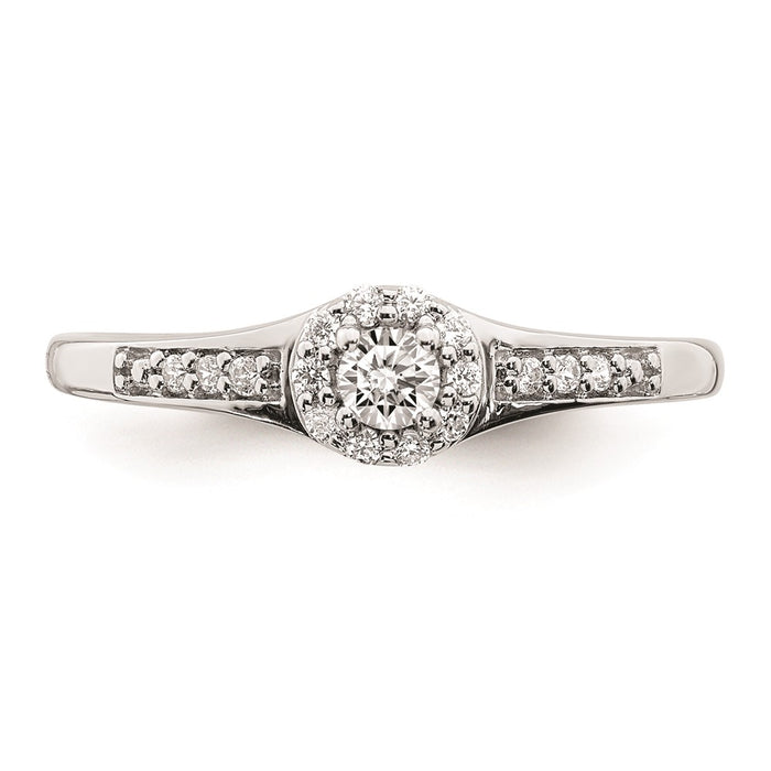 Buy Exclusive 10K White Gold Halo Cluster Engagement Ring | 1/5 Carat Diamond-3