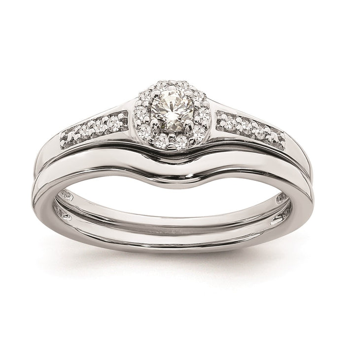 Buy Exclusive 10K White Gold Halo Cluster Engagement Ring | 1/5 Carat Diamond-6