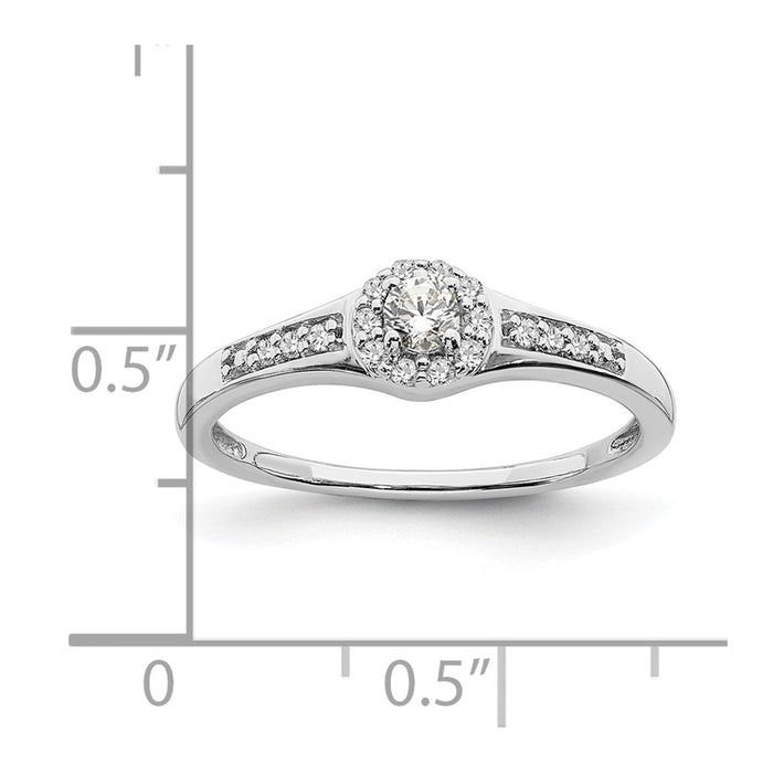 Buy Exclusive 10K White Gold Halo Cluster Engagement Ring | 1/5 Carat Diamond-7