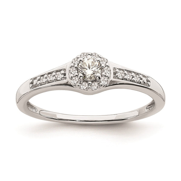 10K White Gold Halo Cluster Engagement Ring - 1/5 Carat Diamond - Style GR1-1034920