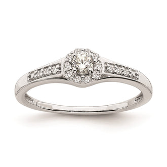Buy Exclusive 10K White Gold Halo Cluster Engagement Ring | 1/5 Carat Diamond