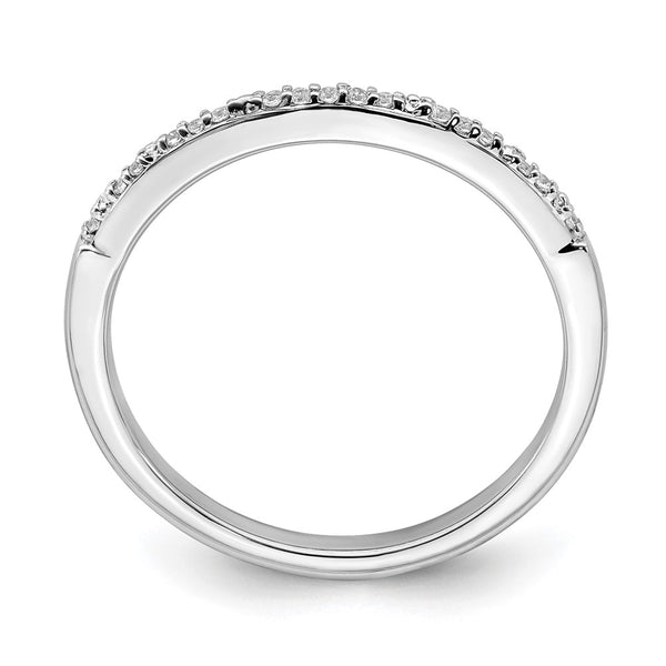 10K White Gold Diamond Wedding Band, 1/20 Carat