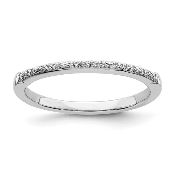 10K White Gold Diamond Wedding Band, 1/20 Carat