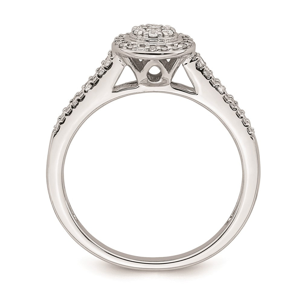 Buy Stylish 10K White Gold Halo Cluster Engagement Ring - 1/6 Carat Diamond