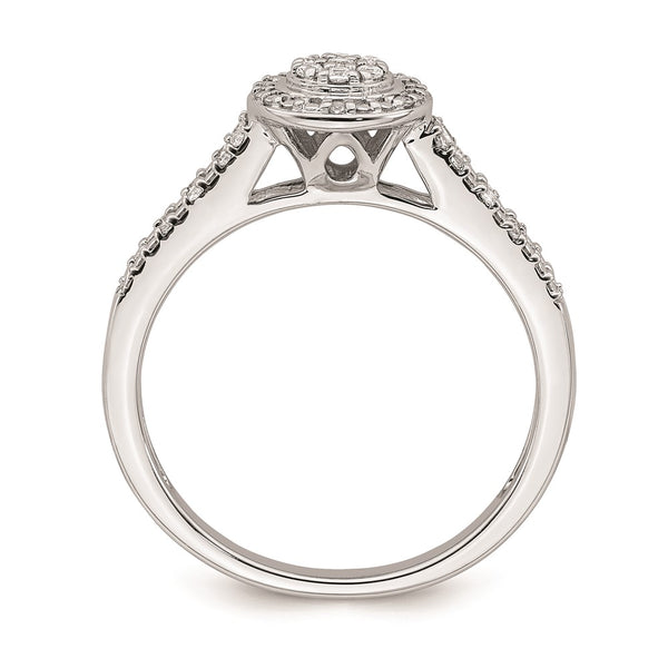 Buy Stylish 10K White Gold Halo Cluster Engagement Ring - 1/6 Carat Diamond