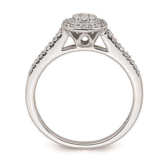 Buy Stylish 10K White Gold Halo Cluster Engagement Ring - 1/6 Carat Diamond