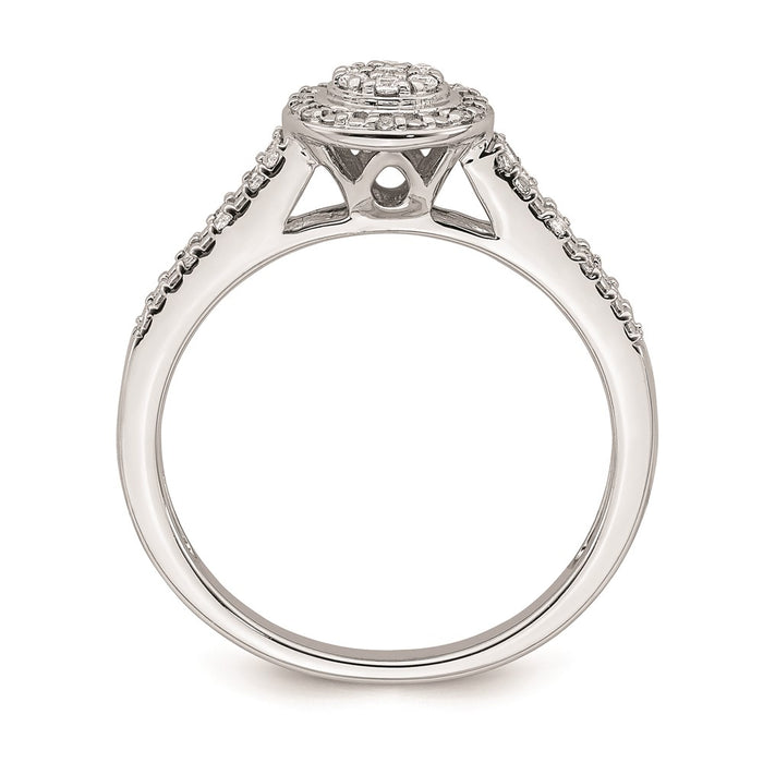 Buy Stylish 10K White Gold Halo Cluster Engagement Ring - 1/6 Carat Diamond-2
