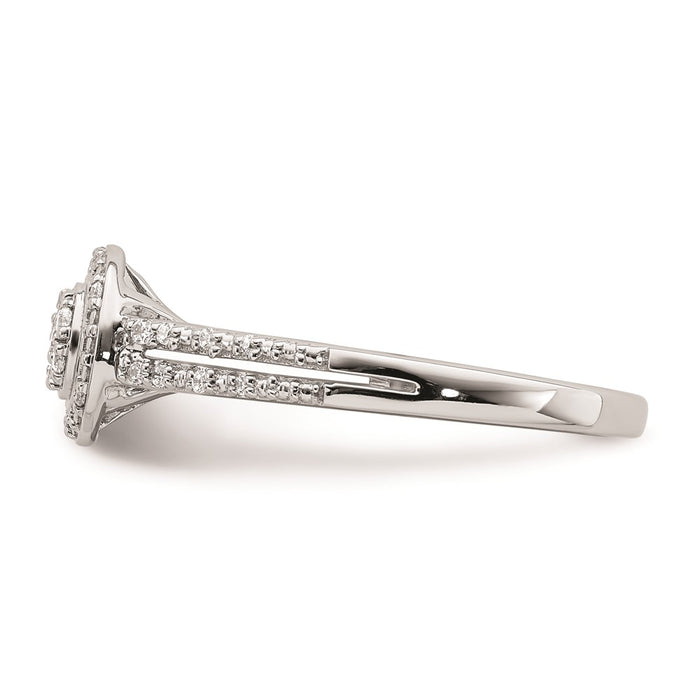 Buy Stylish 10K White Gold Halo Cluster Engagement Ring - 1/6 Carat Diamond-3