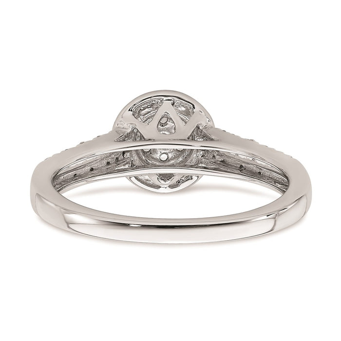 Buy Stylish 10K White Gold Halo Cluster Engagement Ring - 1/6 Carat Diamond-5