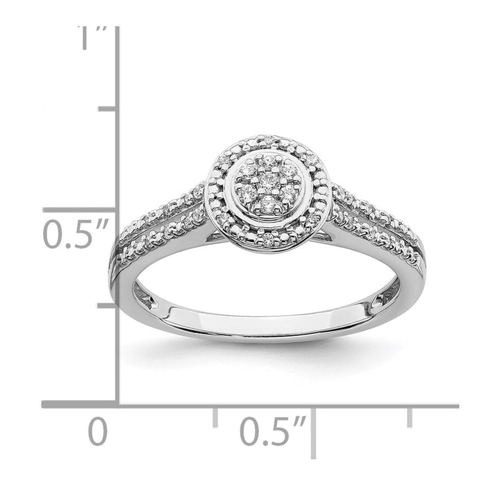 Buy Stylish 10K White Gold Halo Cluster Engagement Ring - 1/6 Carat Diamond-8