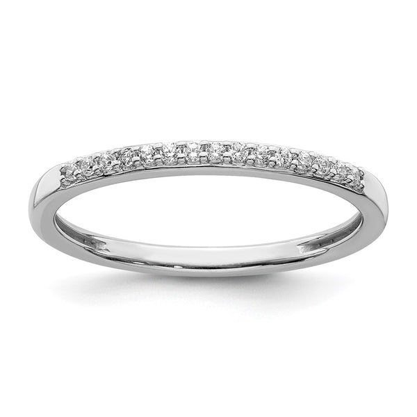 10K White Gold Diamond Wedding Band - 1/10 Carat