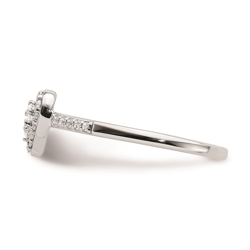 Buy Stylish 10K White Gold Heart Halo Engagement Ring with 1/4 Carat Diamond
