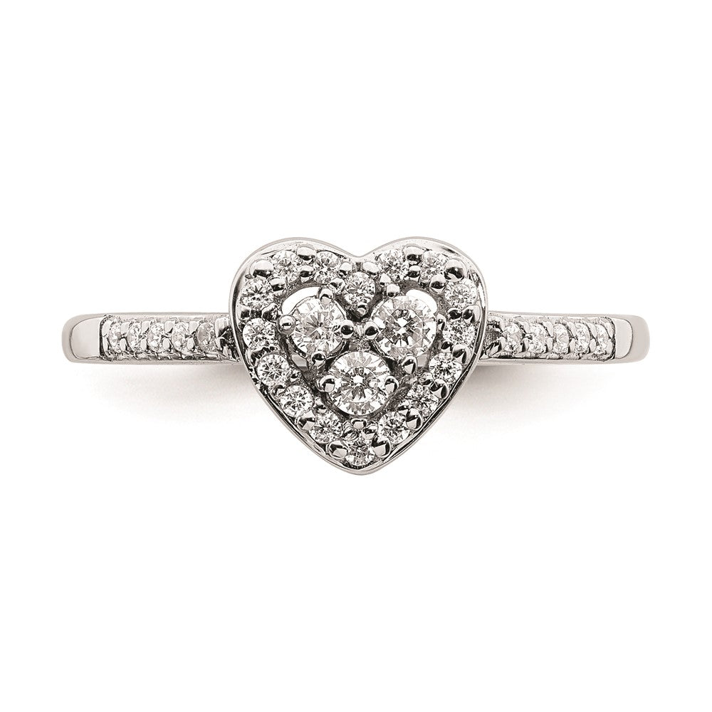 Buy Stylish 10K White Gold Heart Halo Engagement Ring with 1/4 Carat Diamond