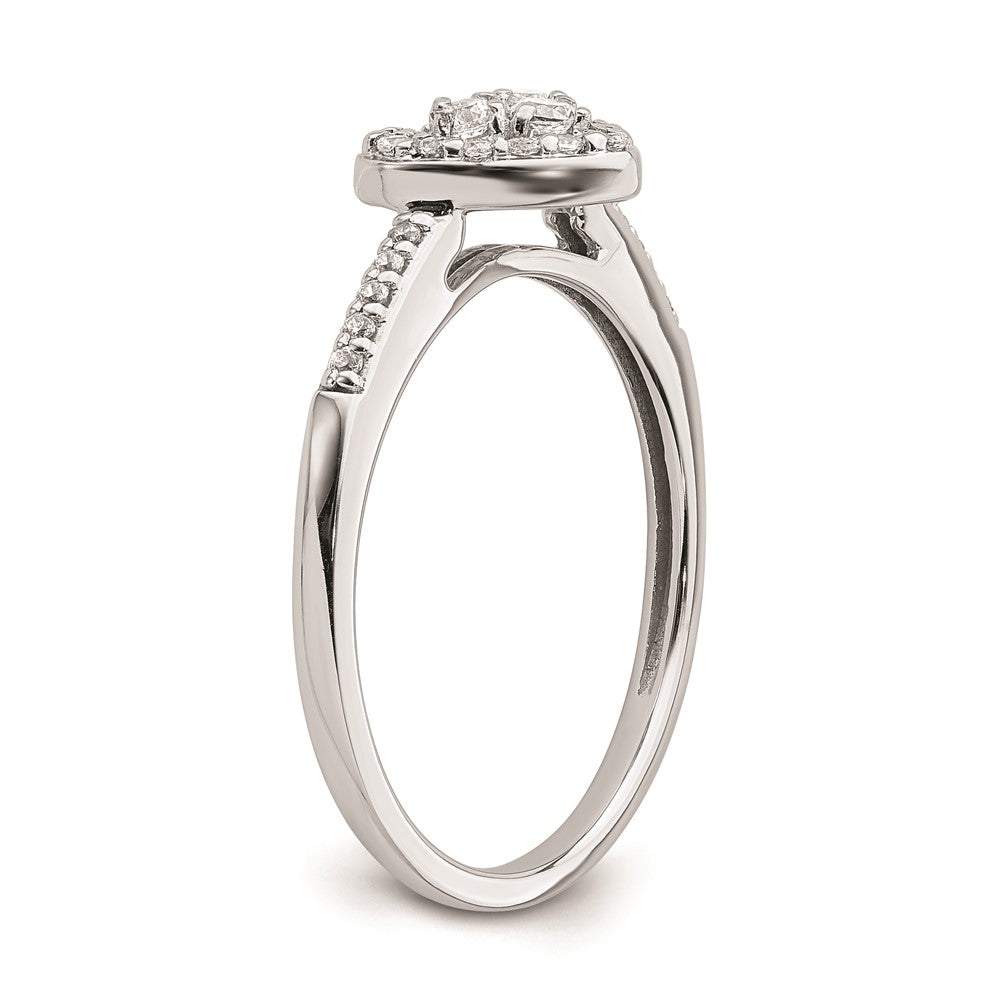 Buy Stylish 10K White Gold Heart Halo Engagement Ring with 1/4 Carat Diamond