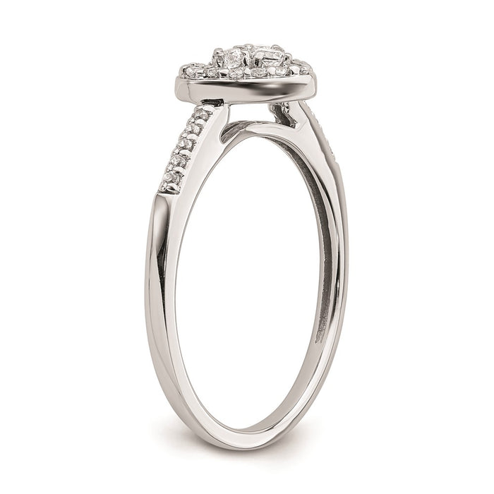Buy Stylish 10K White Gold Heart Halo Engagement Ring with 1/4 Carat Diamond-6