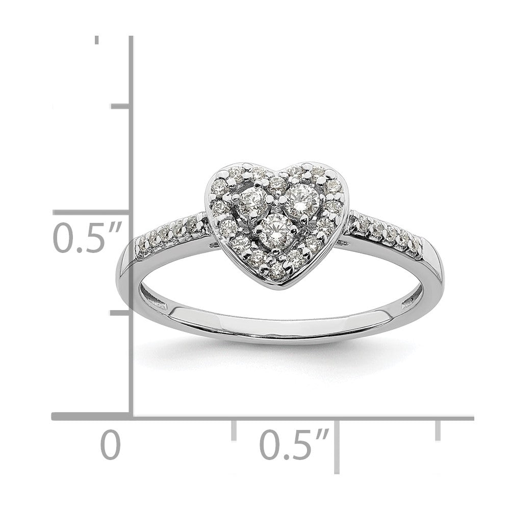Buy Stylish 10K White Gold Heart Halo Engagement Ring with 1/4 Carat Diamond