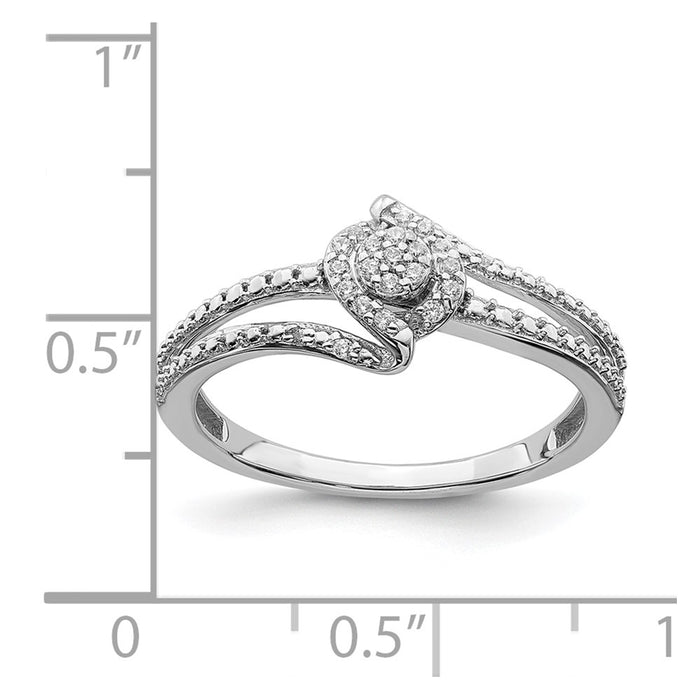 Buy Exclusive 10K White Gold Halo Cluster Engagement Ring, 1/10 Carat Diamond, Stylish Design-6