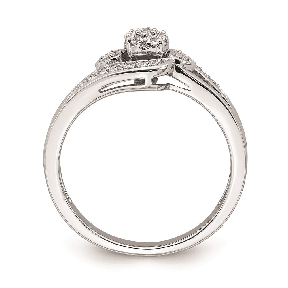 Exclusive 10K White Gold Heart-Shaped Cluster Engagement Ring, 1/5 Carat Diamond