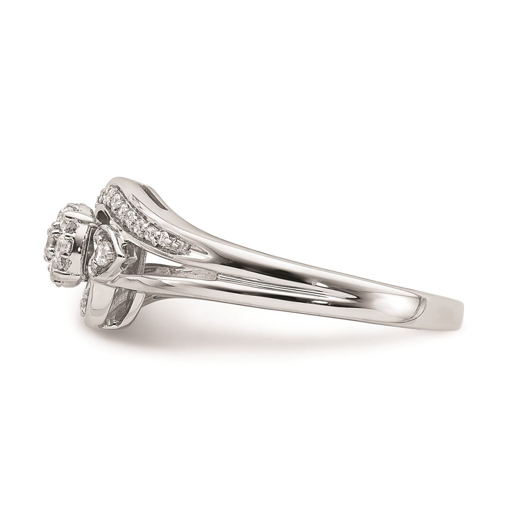 Exclusive 10K White Gold Heart-Shaped Cluster Engagement Ring, 1/5 Carat Diamond