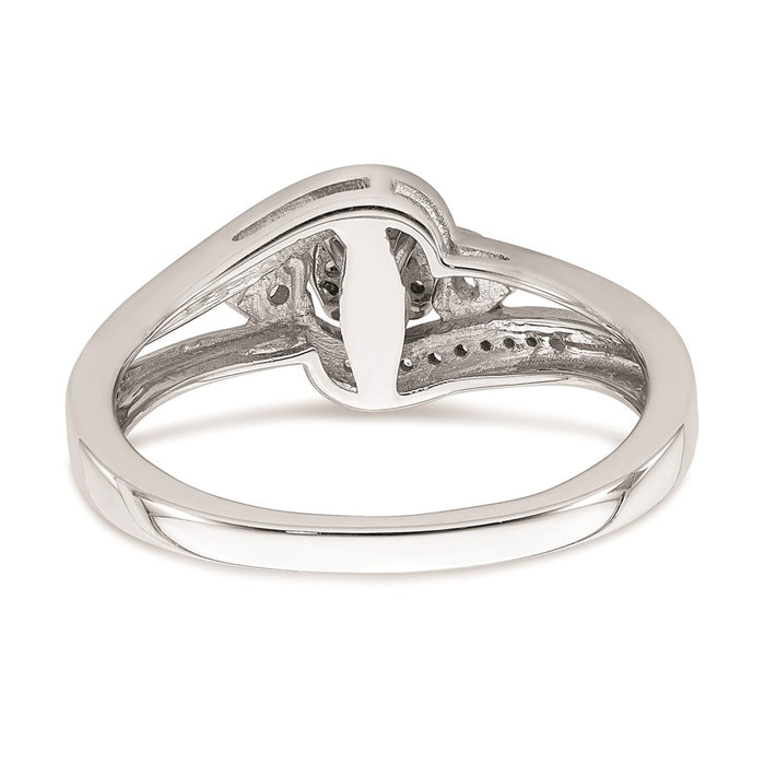 Exclusive 10K White Gold Heart-Shaped Cluster Engagement Ring, 1/5 Carat Diamond-5