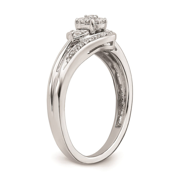 Exclusive 10K White Gold Heart-Shaped Cluster Engagement Ring, 1/5 Carat Diamond-6