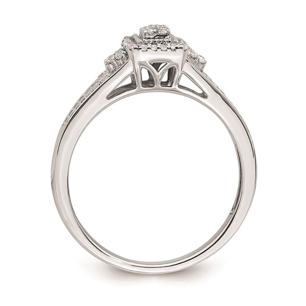 Exclusive 10K White Gold Halo Engagement Ring with 1/5 Carat Diamonds