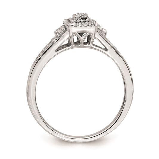 Exclusive 10K White Gold Halo Engagement Ring with 1/5 Carat Diamonds