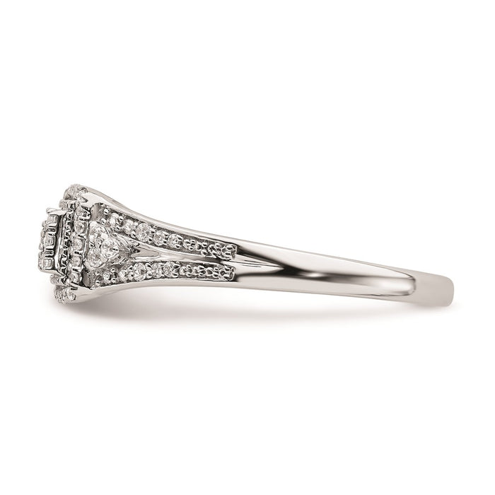 Exclusive 10K White Gold Halo Engagement Ring with 1/5 Carat Diamonds-3