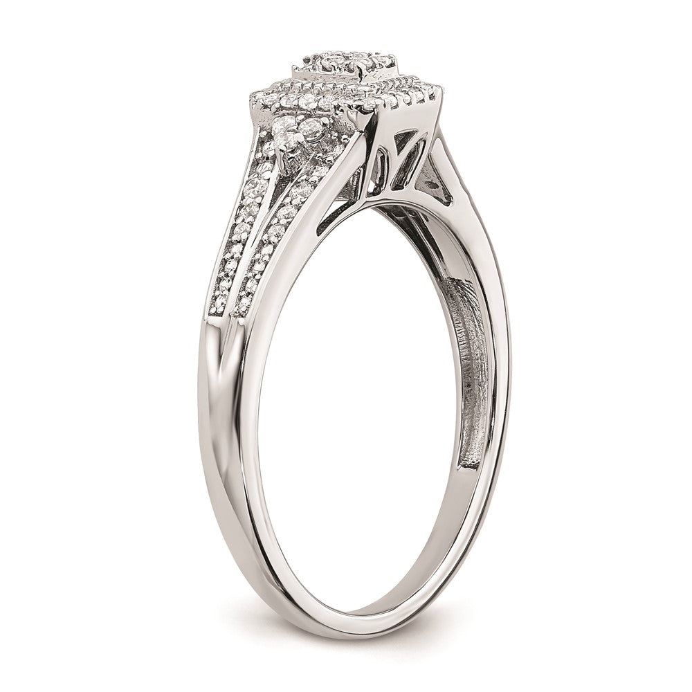 Exclusive 10K White Gold Halo Engagement Ring with 1/5 Carat Diamonds