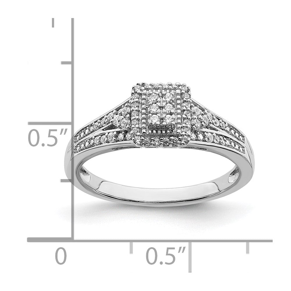 Exclusive 10K White Gold Halo Engagement Ring with 1/5 Carat Diamonds