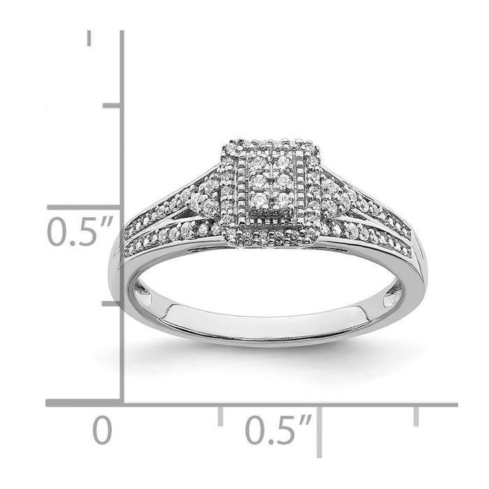 Exclusive 10K White Gold Halo Engagement Ring with 1/5 Carat Diamonds-7