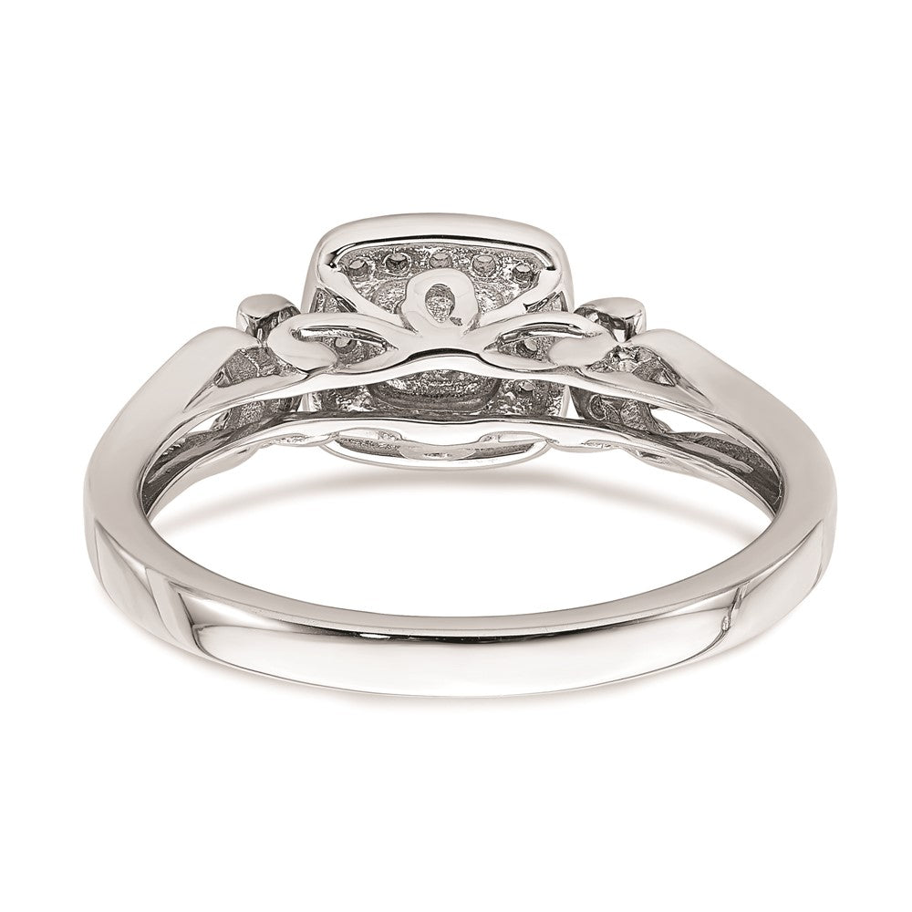 Exclusive 10K White & Rose Gold Halo Engagement Ring with 1/6 Carat Diamonds