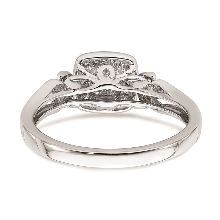 Exclusive 10K White & Rose Gold Halo Engagement Ring with 1/6 Carat Diamonds-5