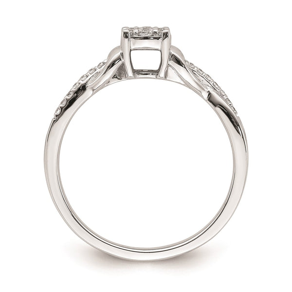 Buy Designer 10K White Gold Heart Cluster Engagement Ring, 1/6 Carat Diamond, Stylish Value.