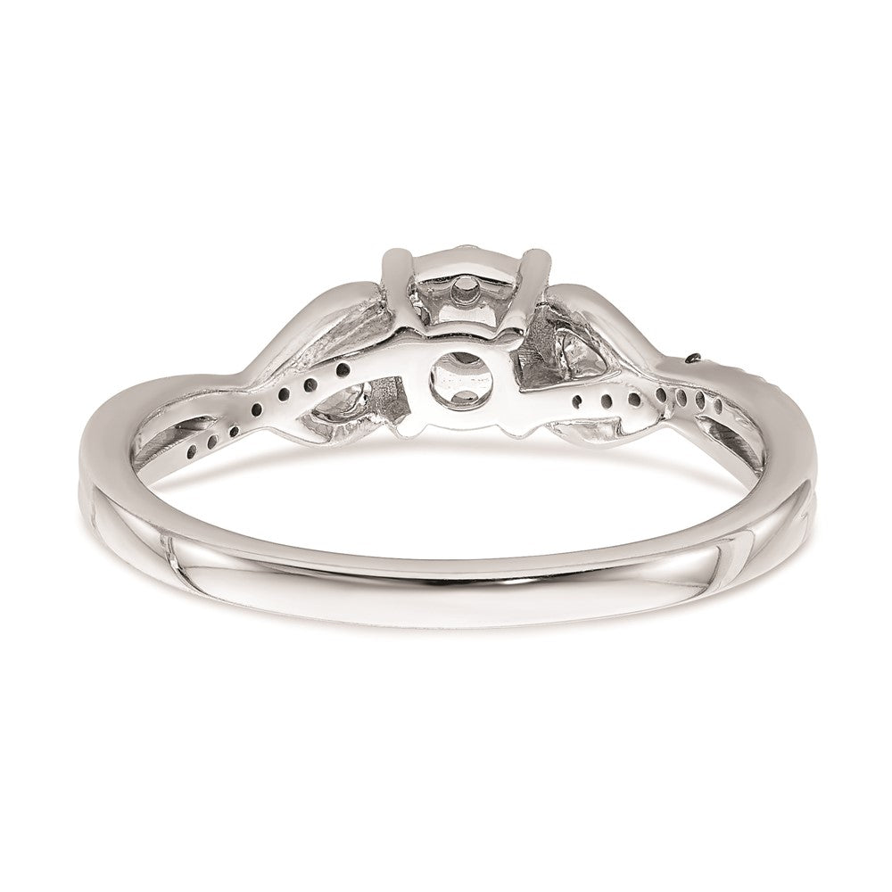 Buy Designer 10K White Gold Heart Cluster Engagement Ring, 1/6 Carat Diamond, Stylish Value.