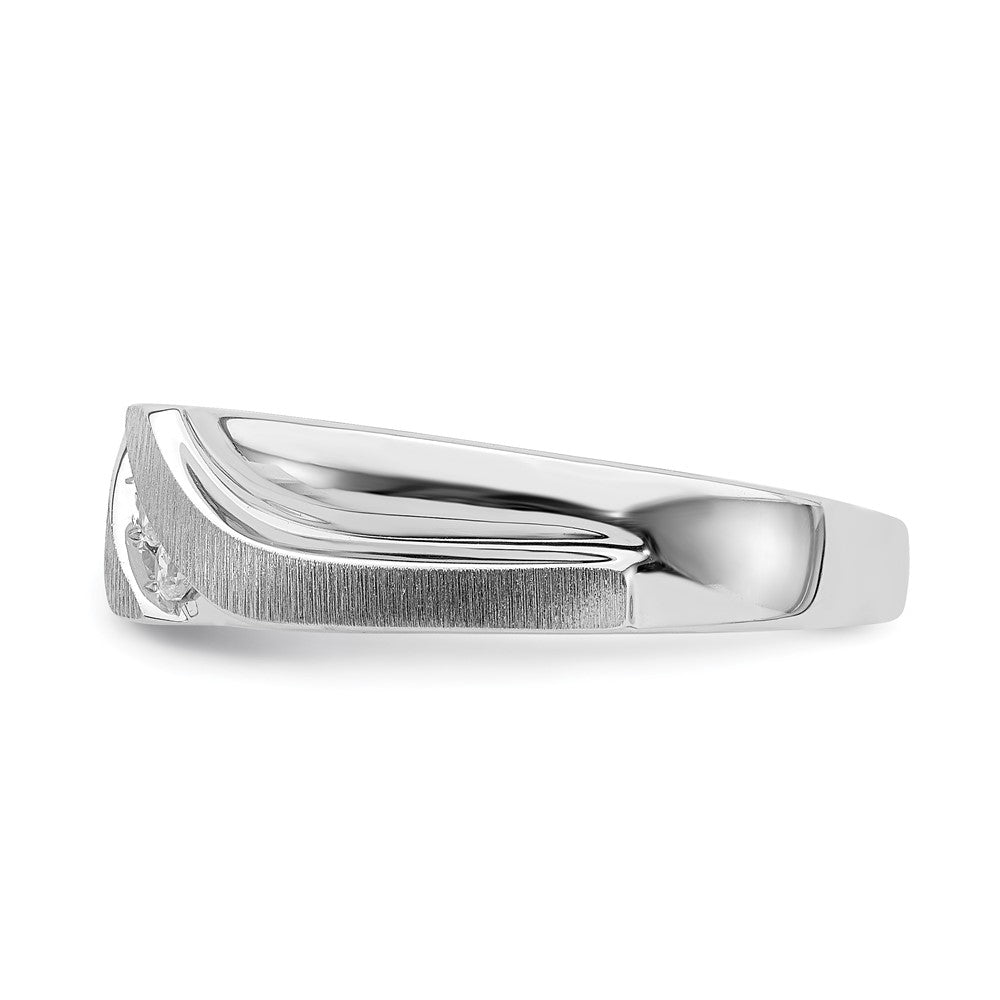 Buy Stylish Men's 14K White Gold 3-Stone Diamond Ring, 1/10 Carat Total Weight