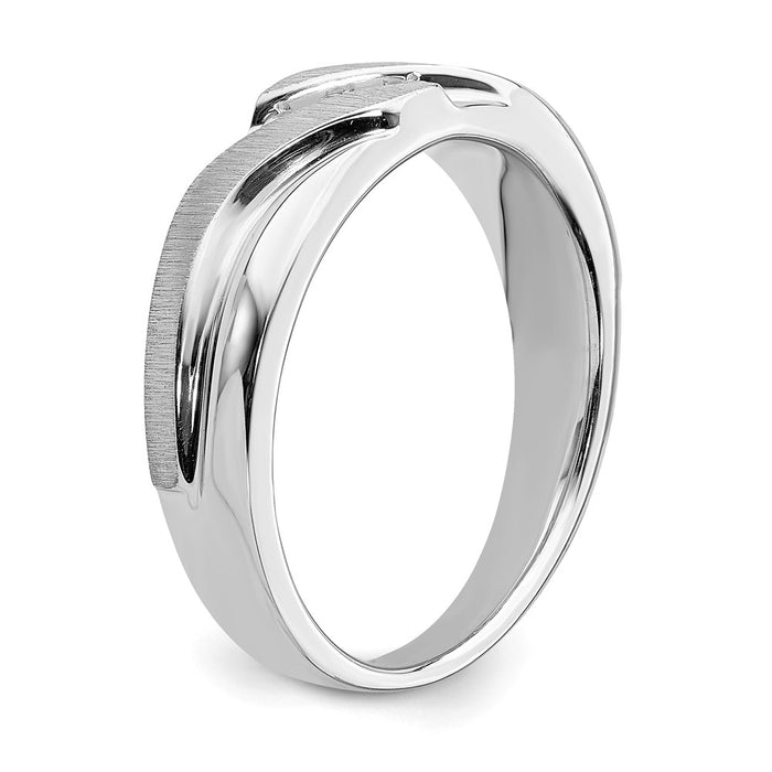 Buy Stylish Men's 14K White Gold 3-Stone Diamond Ring, 1/10 Carat Total Weight-6