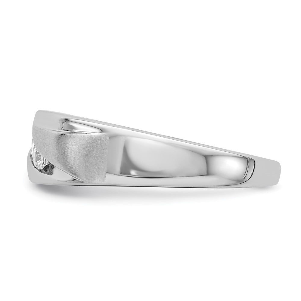 Buy Stylish Men's 14K White Gold 3-Stone Diamond Band - 1/5 Carat Value