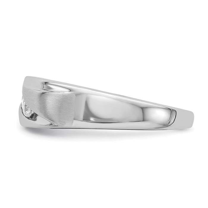 Buy Stylish Men's 14K White Gold 3-Stone Diamond Band - 1/5 Carat Value-3