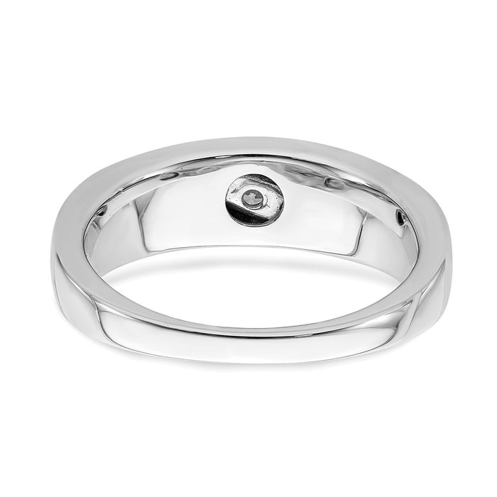 Buy Stylish Men's 14K White Gold 3-Stone Diamond Band - 1/5 Carat Value-5