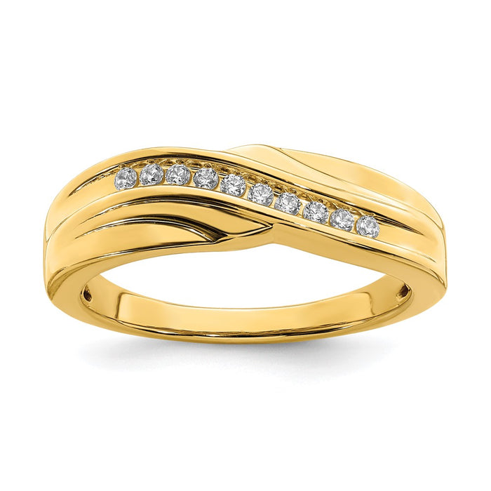 Buy Stylish 14K Gold Men's Band with 1/6 Carat Diamond Accents, Luxury Value-1