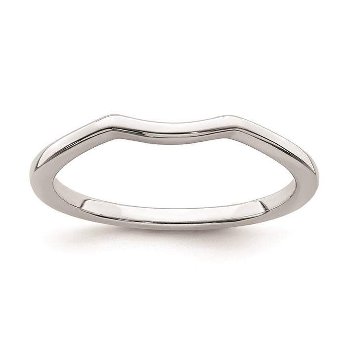 Buy Exclusive 14K White Gold Curved Wedding Band - Stylish & Affordable Choice-1