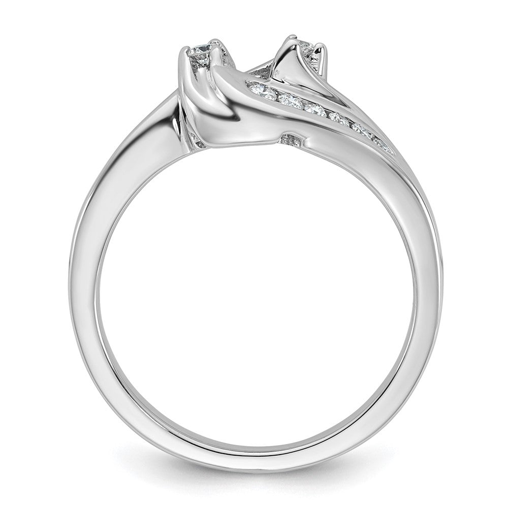 Buy Exclusive 14K White Gold Bypass Engagement Ring with 1/3 Carat Diamond