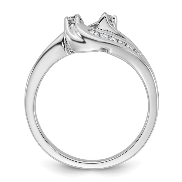 14K White Gold Bypass Engagement Ring with 1/3 Carat Diamond