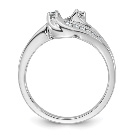 Buy Exclusive 14K White Gold Bypass Engagement Ring with 1/3 Carat Diamond