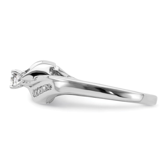 Buy Exclusive 14K White Gold Bypass Engagement Ring with 1/3 Carat Diamond-3